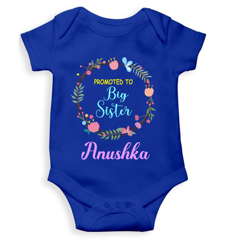 Custom Name Promoted To Big Sister Rakhi Rompers for Baby Girl- FunkyTeesClub