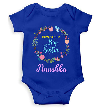 Custom Name Promoted To Big Sister Rakhi Rompers for Baby Girl- FunkyTeesClub