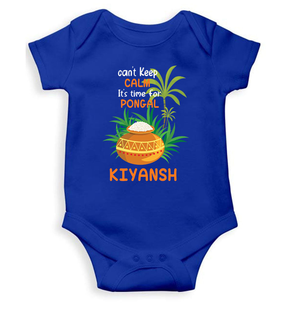 Custom Name Time For Pongal Makar Sankranti Rompers for Baby Boy- FunkyTeesClub