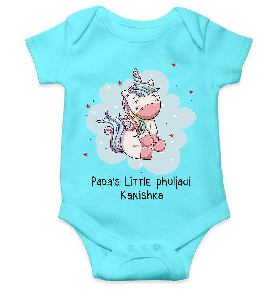Custom Name Papas Little Phuljadi Diwali Rompers for Baby Girl- FunkyTeesClub