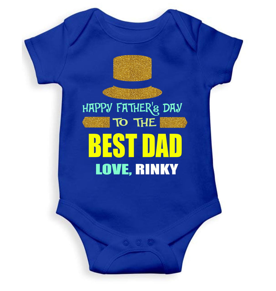 Custom Name Happy Fathers Day To The Best Dad Rompers for Baby Girl- FunkyTeesClub