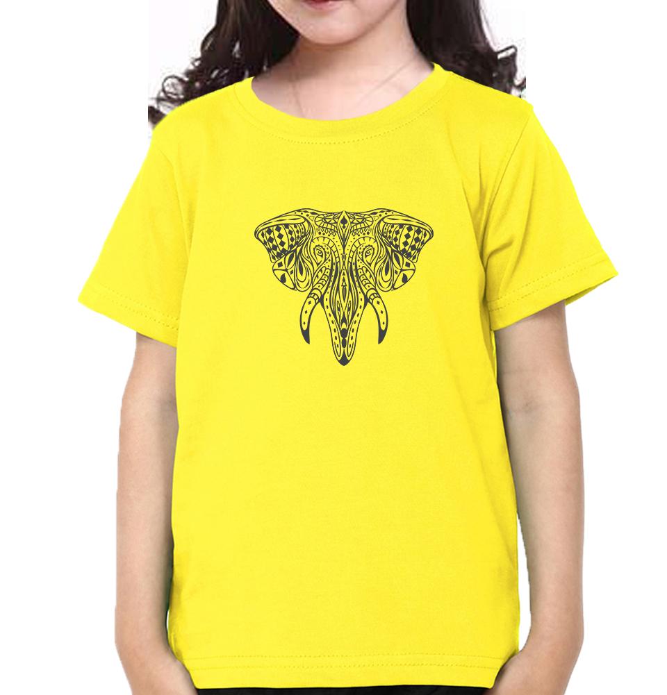 ETHINIC ELEPHANT Half Sleeves T-Shirt For Girls -FunkyTeesClub