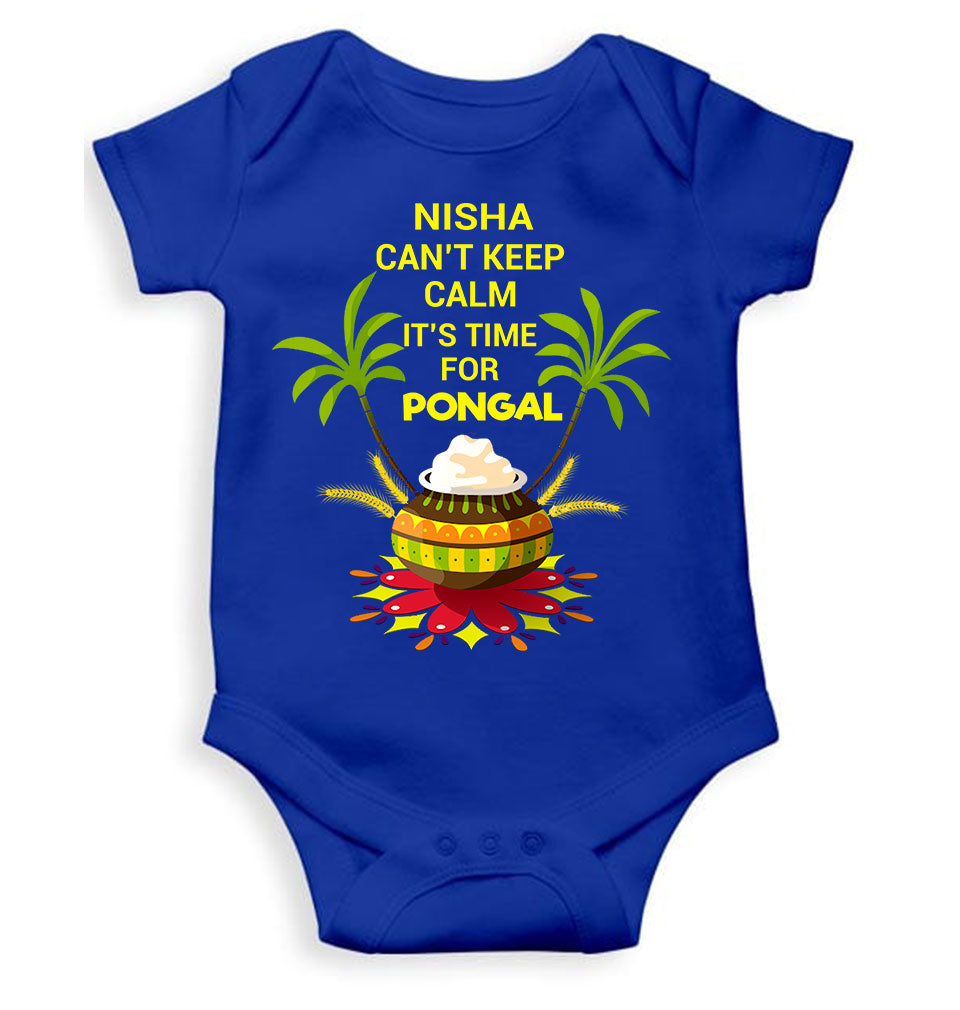 Custom Name Cant Keep Calm Its Time For Pongal Rompers for Baby Girl- FunkyTeesClub
