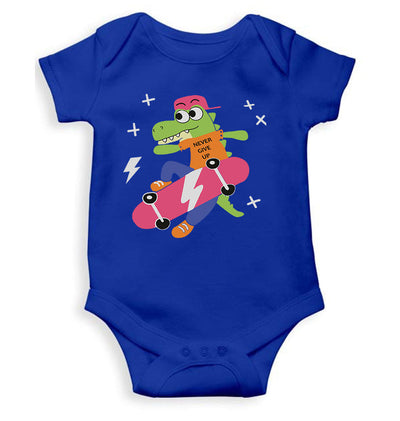 Skateboard Crocodile Cartoon Rompers for Baby Girl- FunkyTeesClub