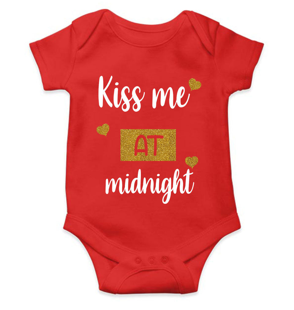 Kiss Me At Midnight Christmas Rompers for Baby Girl- FunkyTeesClub