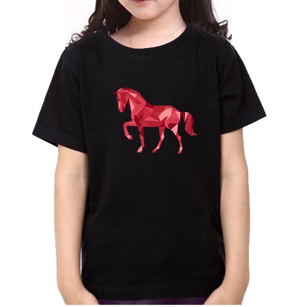 HORSE Half Sleeves T-Shirt For Girls -FunkyTeesClub