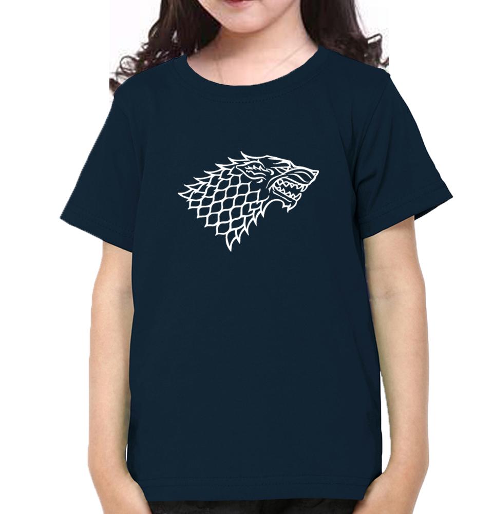 GOT Game Of Thrones Stark Logo Half Sleeves T-Shirt For Girls -FunkyTeesClub