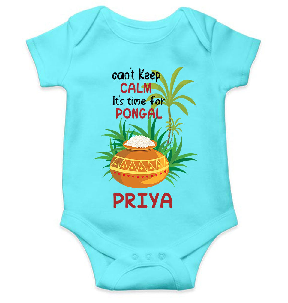 Custom Name Time For Pongal Makar Sankranti Rompers for Baby Girl- FunkyTeesClub