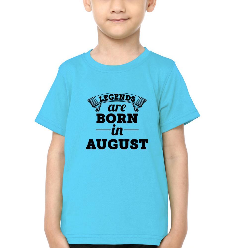 Legends are Born in August Half Sleeves T-Shirt for Boy-FunkyTeesClub