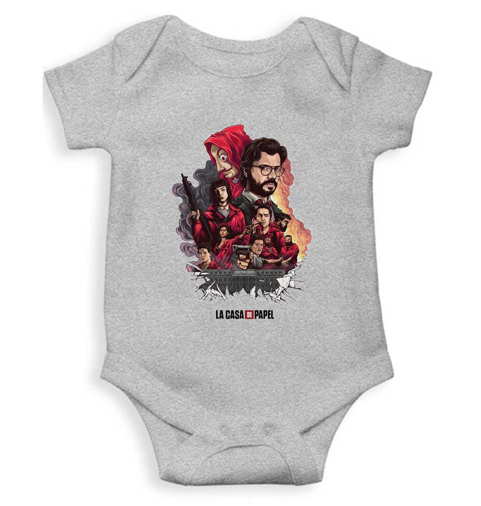 La Casa Da Papel Money Heist  Web Series Rompers for Baby Girl- FunkyTeesClub