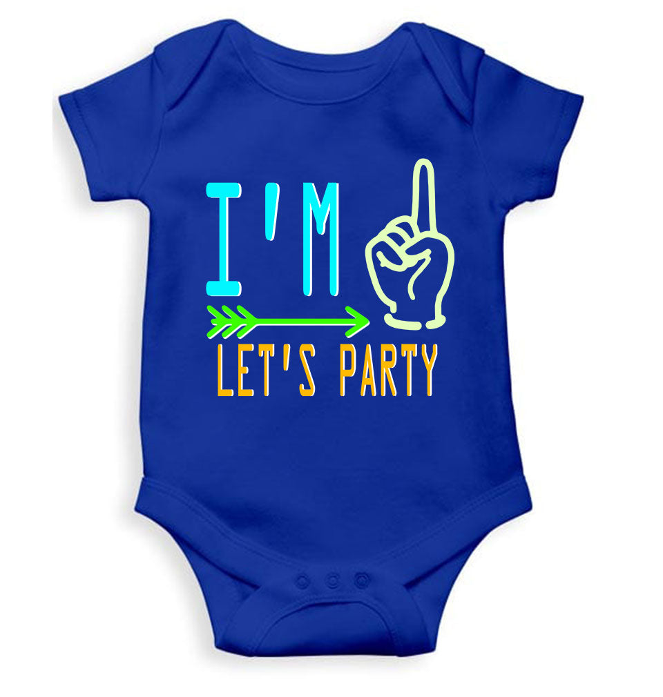 One Lets Party First Birthday Rompers for Baby Boy- FunkyTeesClub