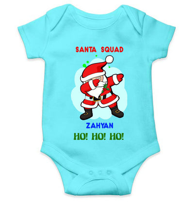 Customized Name Santa Squad Ho Ho Ho Christmas Rompers for Baby Boy- FunkyTeesClub