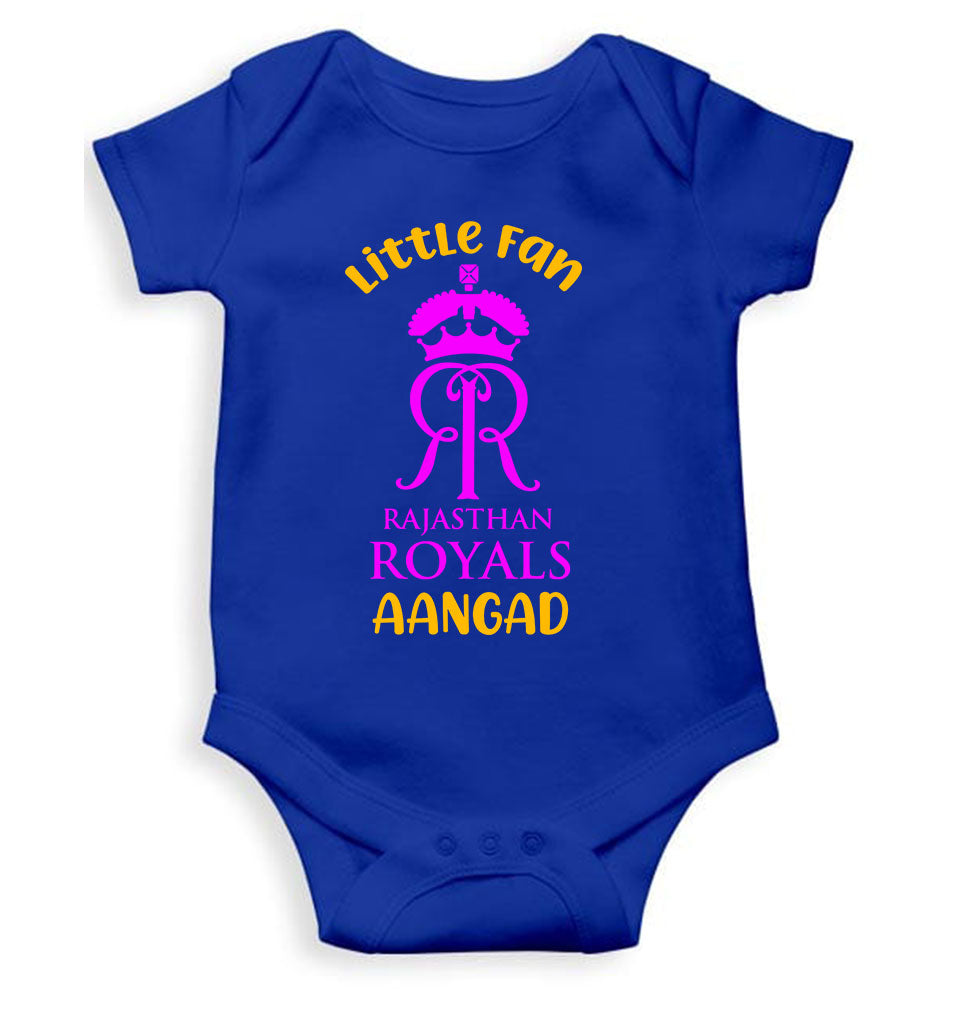 Custom Name IPL RR Rajasthan Royals Little Fan Rompers for Baby Boy- FunkyTeesClub