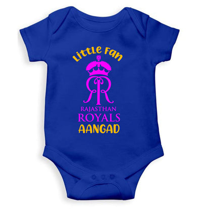 Custom Name IPL RR Rajasthan Royals Little Fan Rompers for Baby Boy- FunkyTeesClub