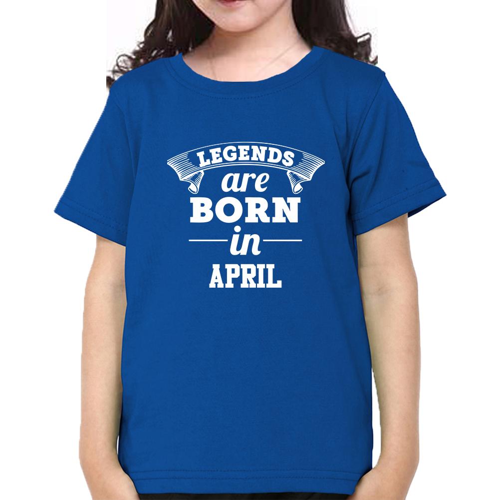 Legends are Born in April Half Sleeves T-Shirt For Girls -FunkyTeesClub