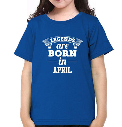 Legends are Born in April Half Sleeves T-Shirt For Girls -FunkyTeesClub