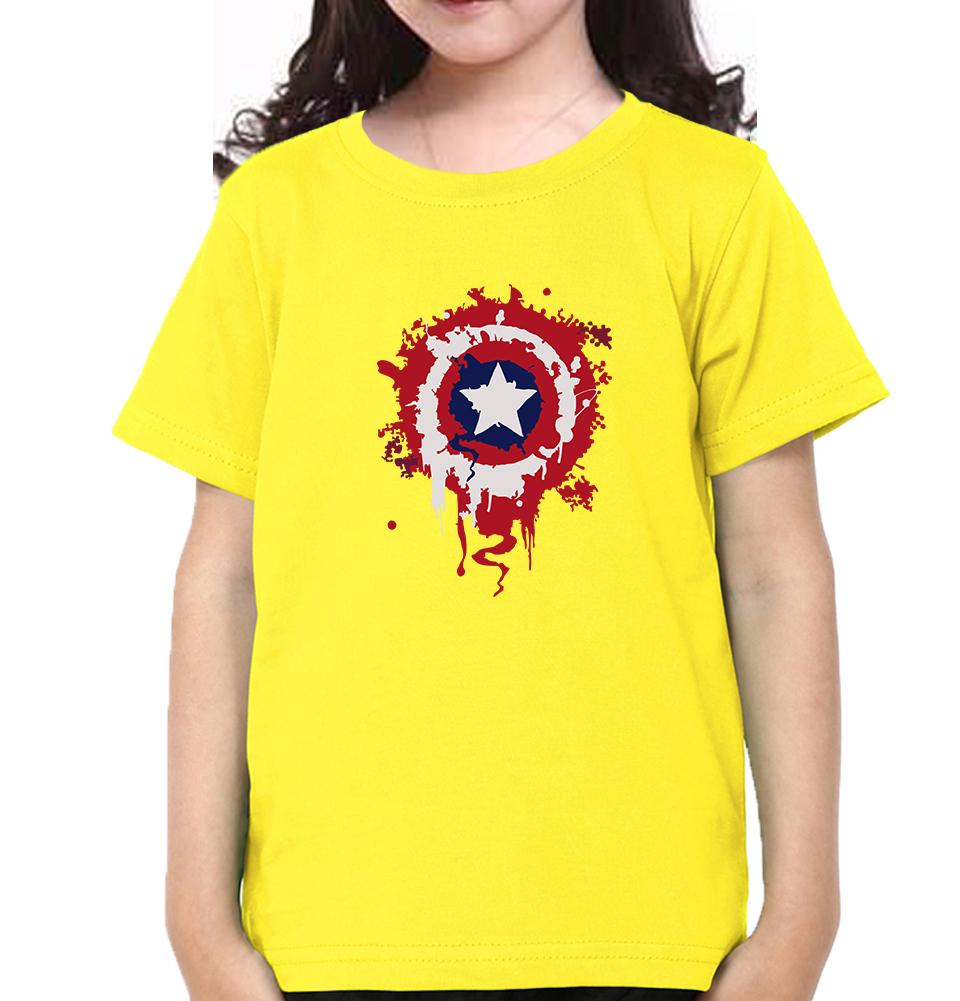 Captain America Shield Half Sleeves T-Shirt For Girls -FunkyTeesClub