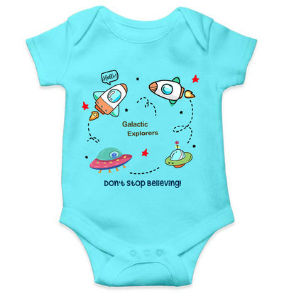 Spaceships Rompers for Baby Girl- FunkyTeesClub
