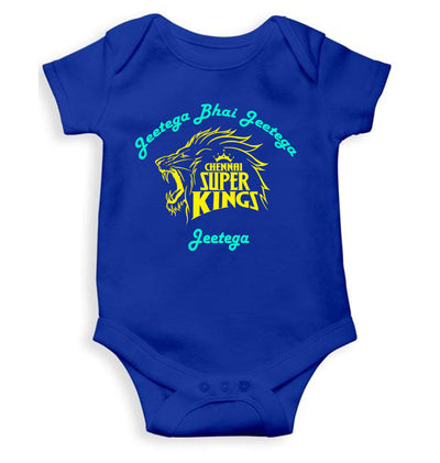 IPL Chennai Super Kings Jeetega Bhai Jeetega CSK Jeetega Rompers for Baby Girl- FunkyTeesClub