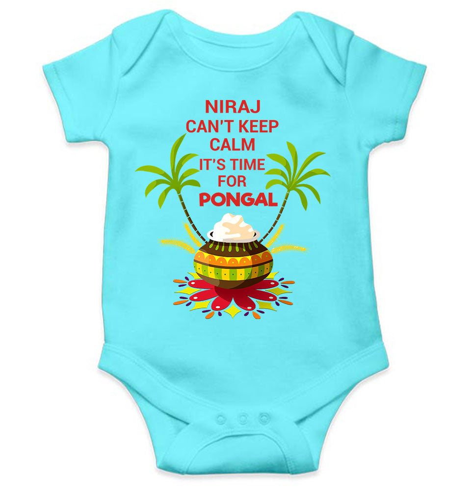 Custom Name Cant Keep Calm Its Time For Pongal Rompers for Baby Boy- FunkyTeesClub