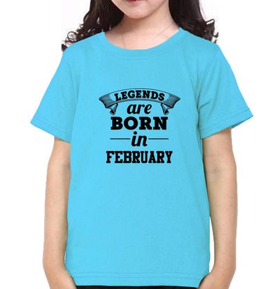 Legends are Born in February Half Sleeves T-Shirt For Girls -FunkyTeesClub