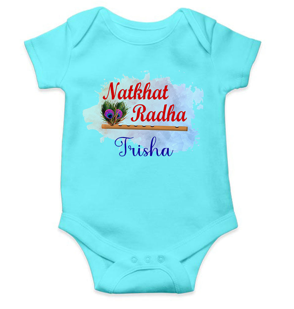 Custom Name Natkhat Radha Janmashtami Rompers for Baby Girl- FunkyTeesClub