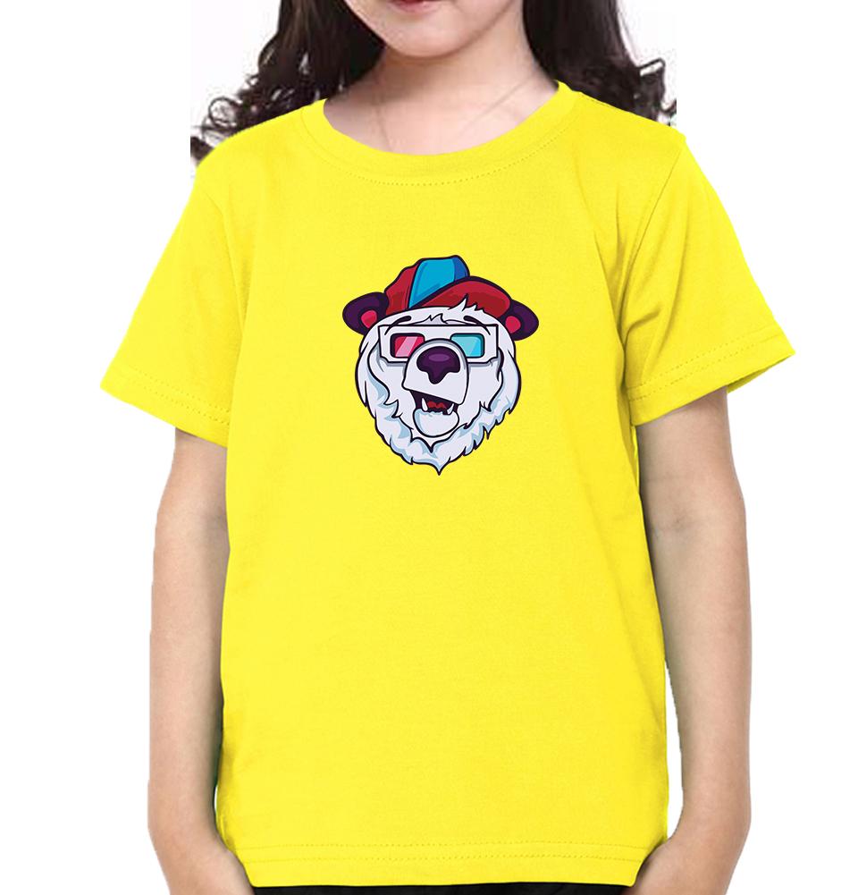 Bear Half Sleeves T-Shirt For Girls -FunkyTeesClub