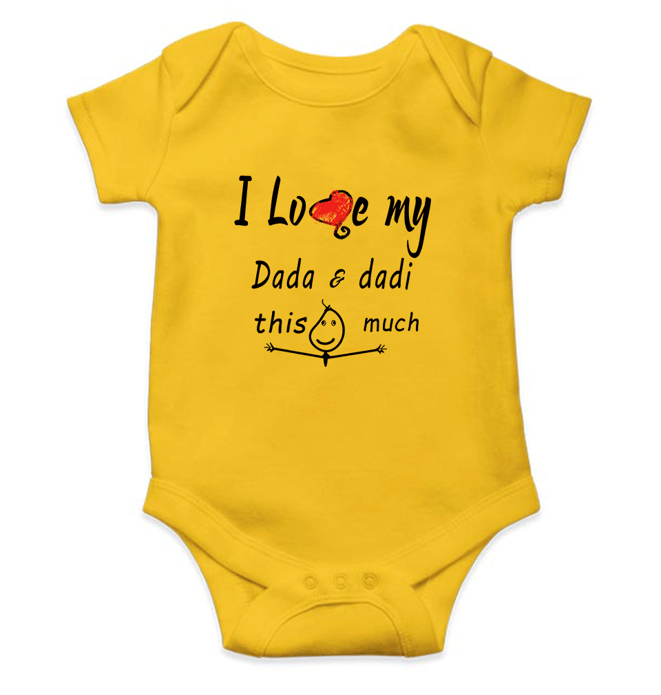 I Love Dada Dadi Rompers for Baby Girl- FunkyTeesClub
