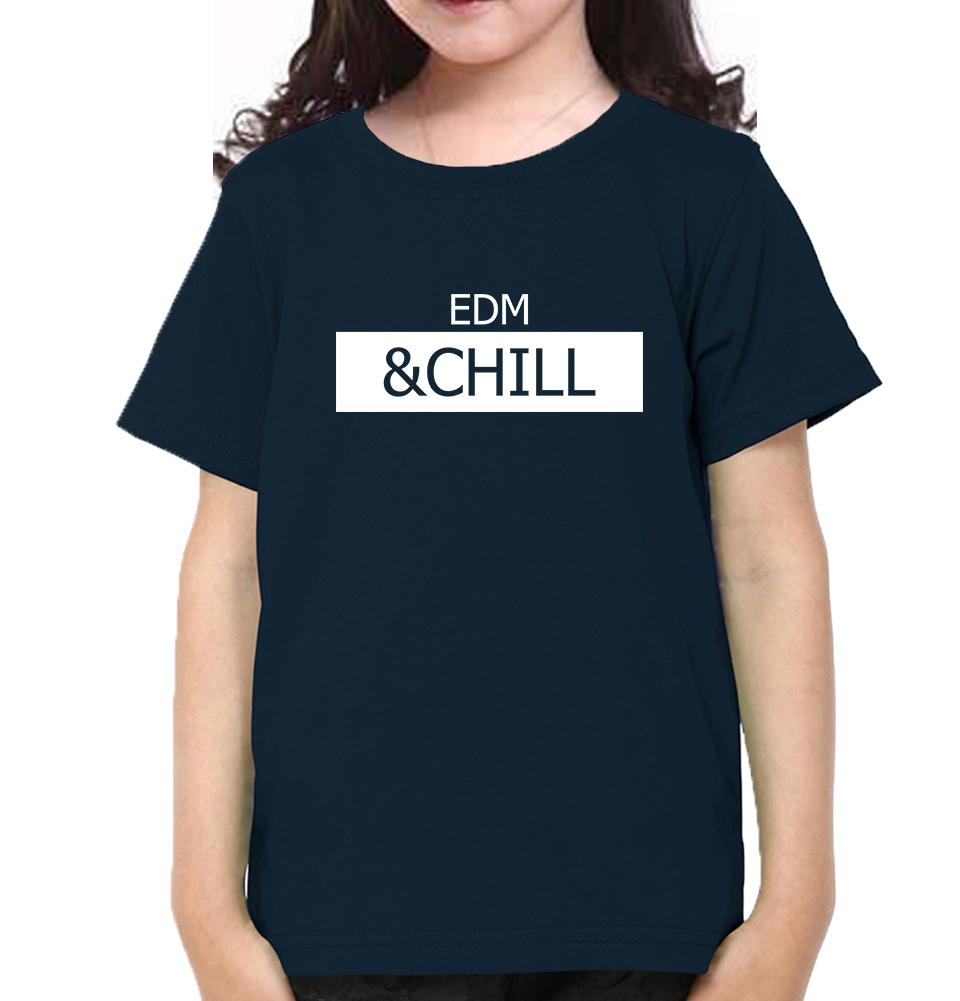 EDM & CHILL Half Sleeves T-Shirt For Girls -FunkyTeesClub