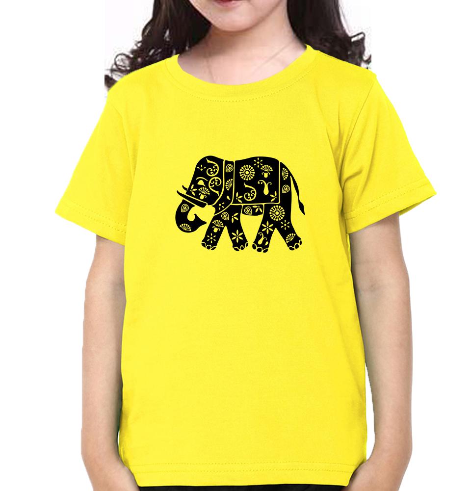 Elephant Half Sleeves T-Shirt For Girls -FunkyTeesClub