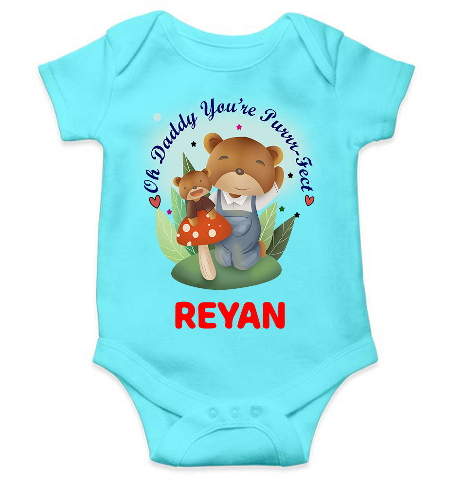 Custom Name Ohh Daddy You Are Purr Fect Fathers Day Rompers for Baby Boy- FunkyTeesClub