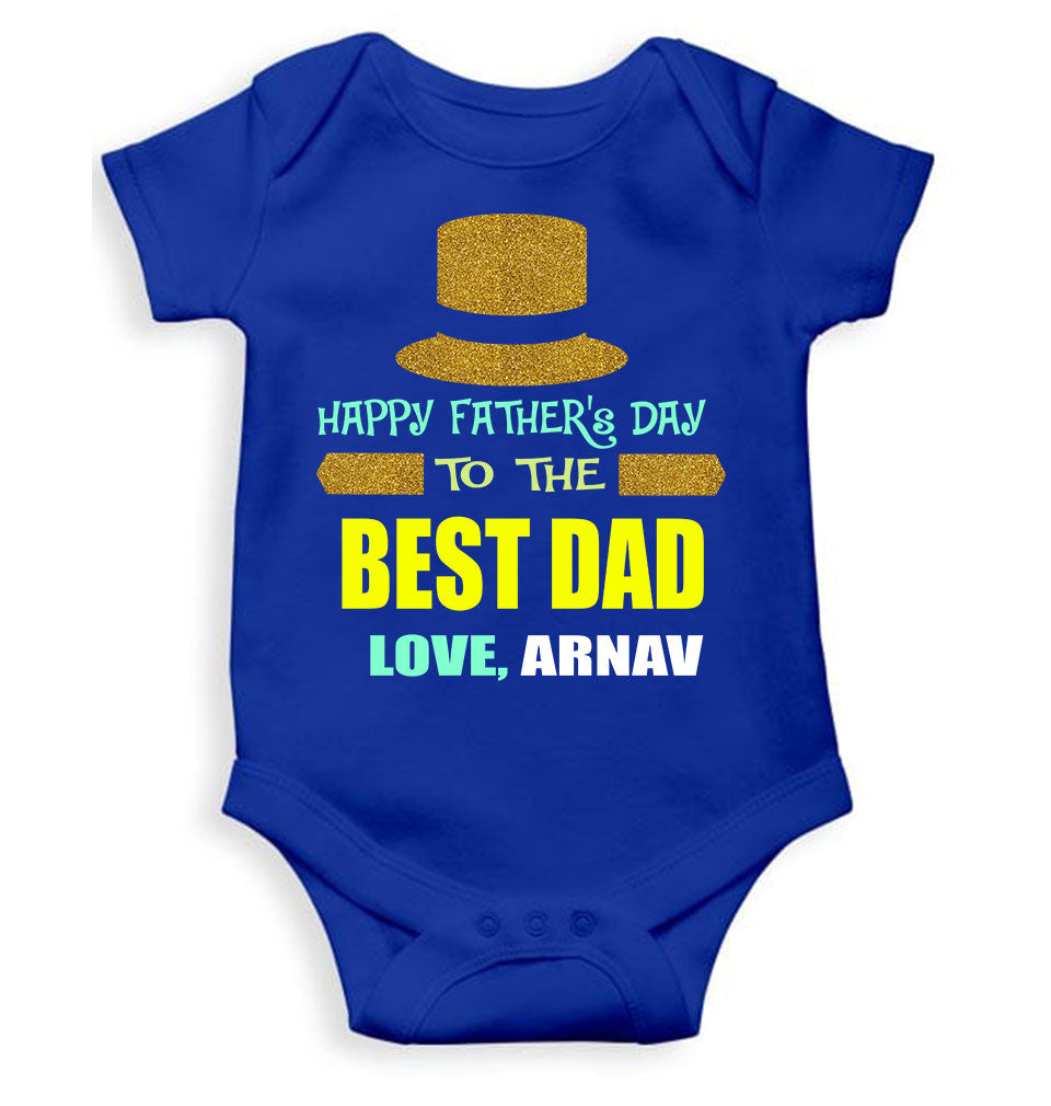 Custom Name Happy Fathers Day To The Best Dad Rompers for Baby Boy- FunkyTeesClub