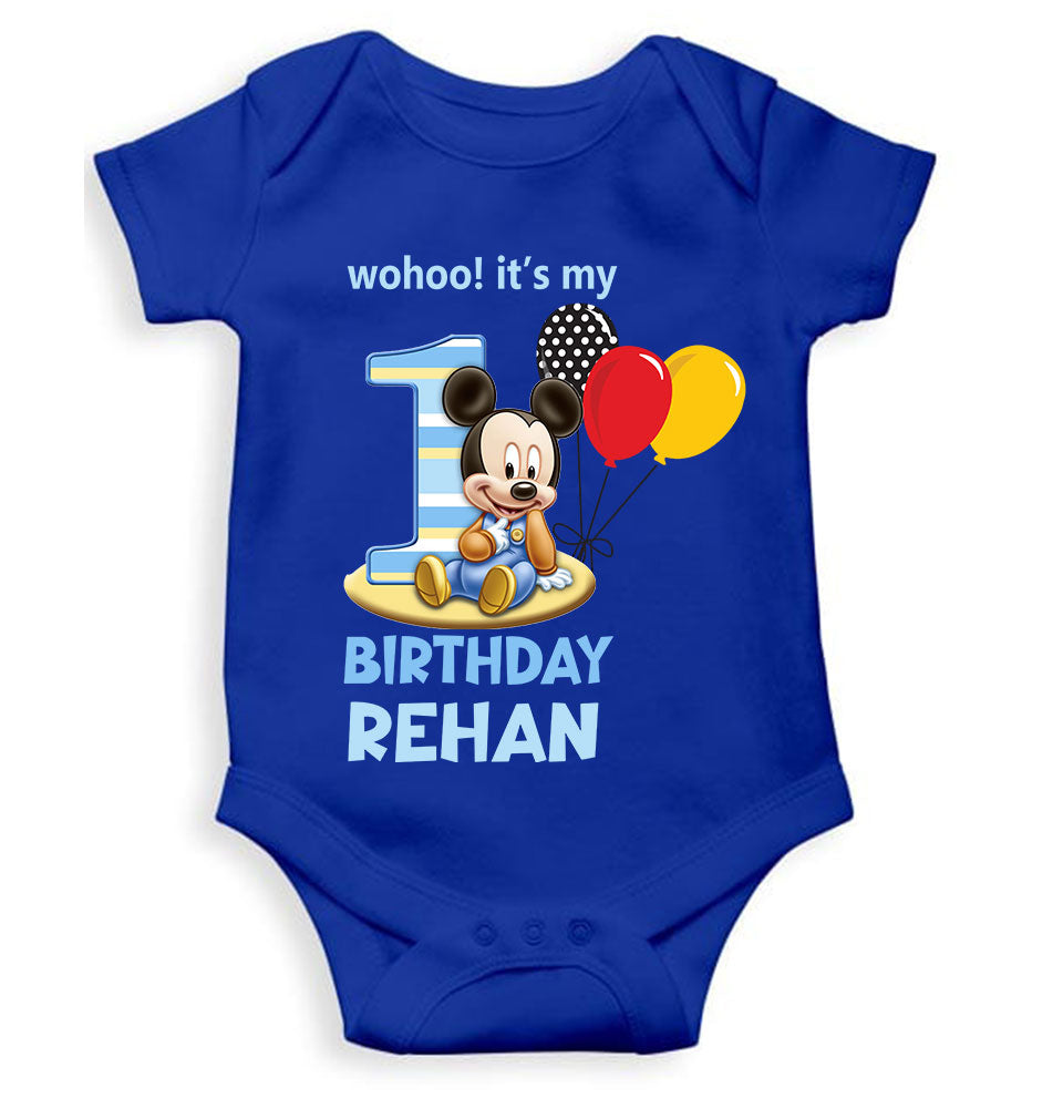 Custom Name Its My First Birthday Rompers for Baby Boy- FunkyTeesClub