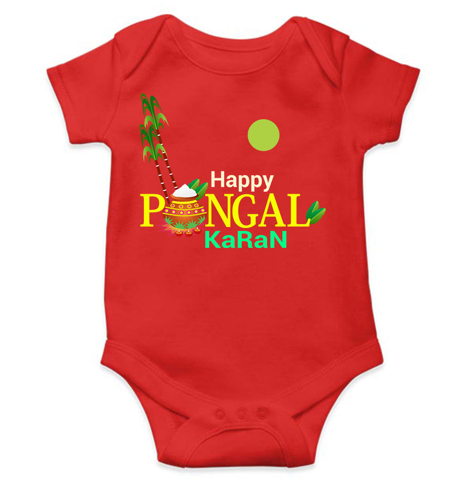 Custom Name Happy Pongal Rompers for Baby Boy- FunkyTeesClub