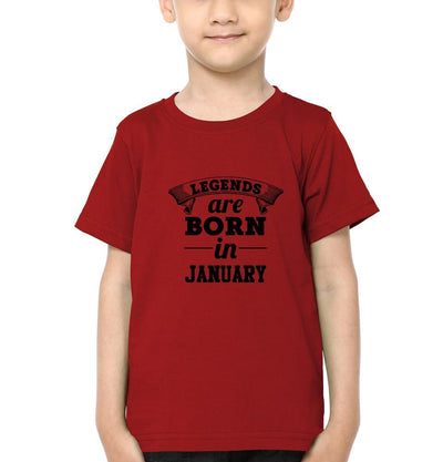 Legends are Born in January Half Sleeves T-Shirt for Boy-FunkyTeesClub