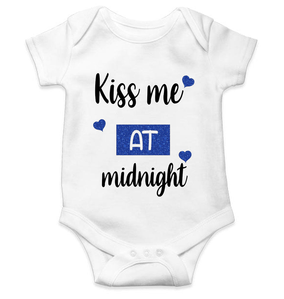 Kiss Me At Midnight Christmas Rompers for Baby Girl- FunkyTeesClub