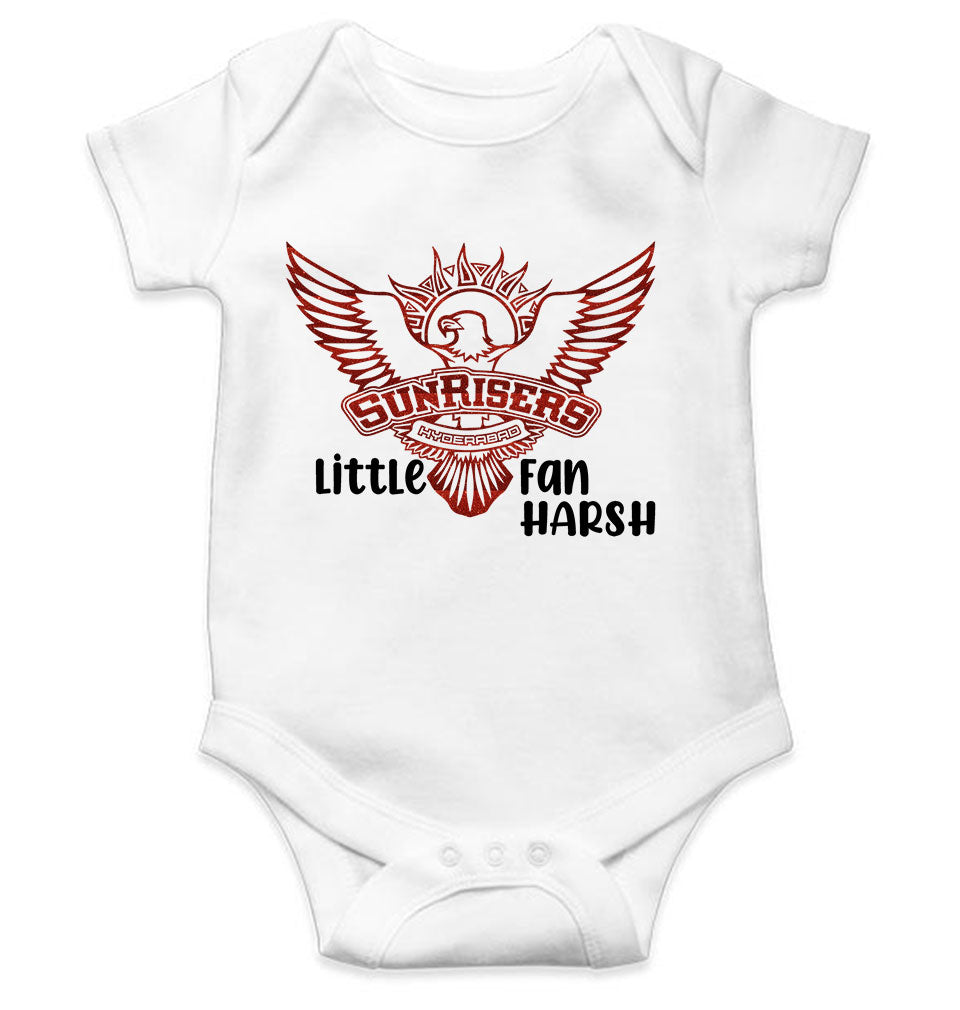 Custom Name IPL SRH Sunrisers Little Fan Rompers for Baby Boy- FunkyTeesClub