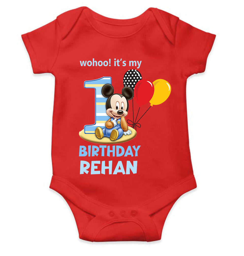 Custom Name Its My First Birthday Rompers for Baby Boy- FunkyTeesClub