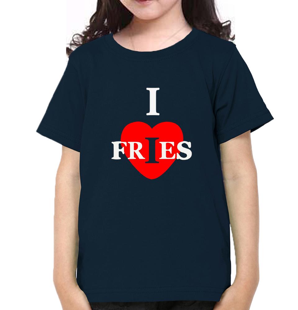 I Love Fries Half Sleeves T-Shirt For Girls -FunkyTeesClub
