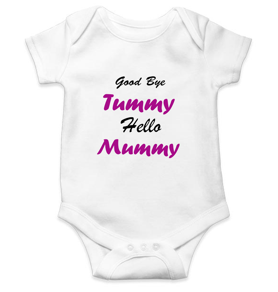 Good Bye Tummy Hello Mummy Rompers for Baby Girl- FunkyTeesClub