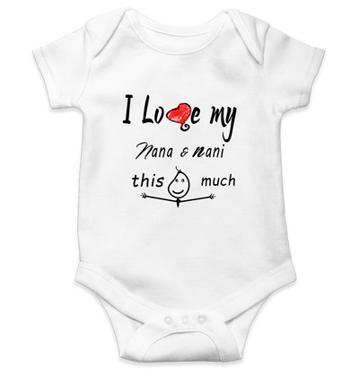 I Love My Nana Nani Rompers for Baby Boy- FunkyTeesClub