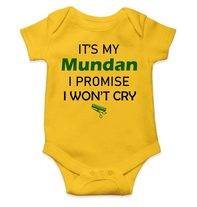 Its My Mundan I Won't Cry Rompers for Baby Boy- FunkyTeesClub