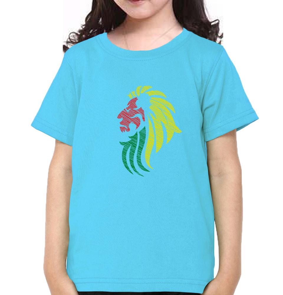 Lion Half Sleeves T-Shirt For Girls -FunkyTeesClub