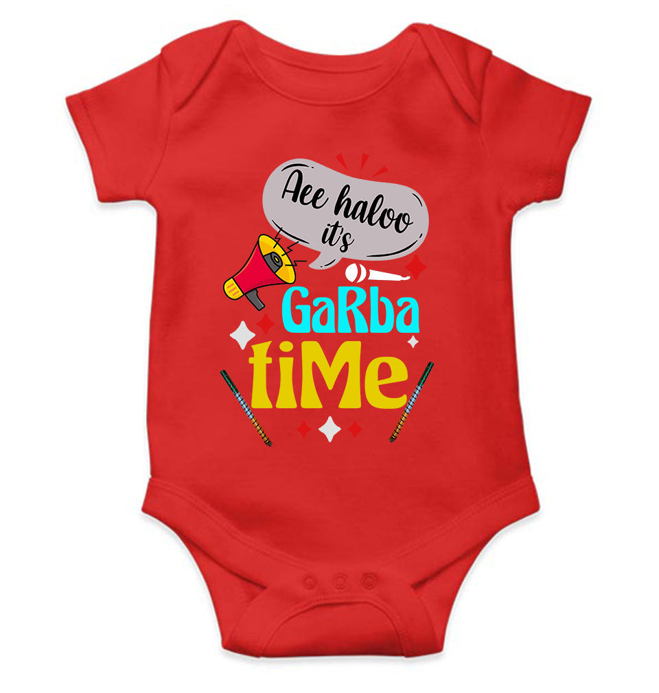 Ae Haloo Its Garba Time Navratri Rompers for Baby Girl- FunkyTeesClub
