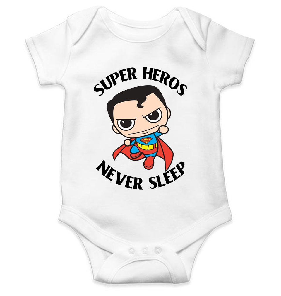 Super Heros Never Sleeps Rompers for Baby Boy- FunkyTeesClub