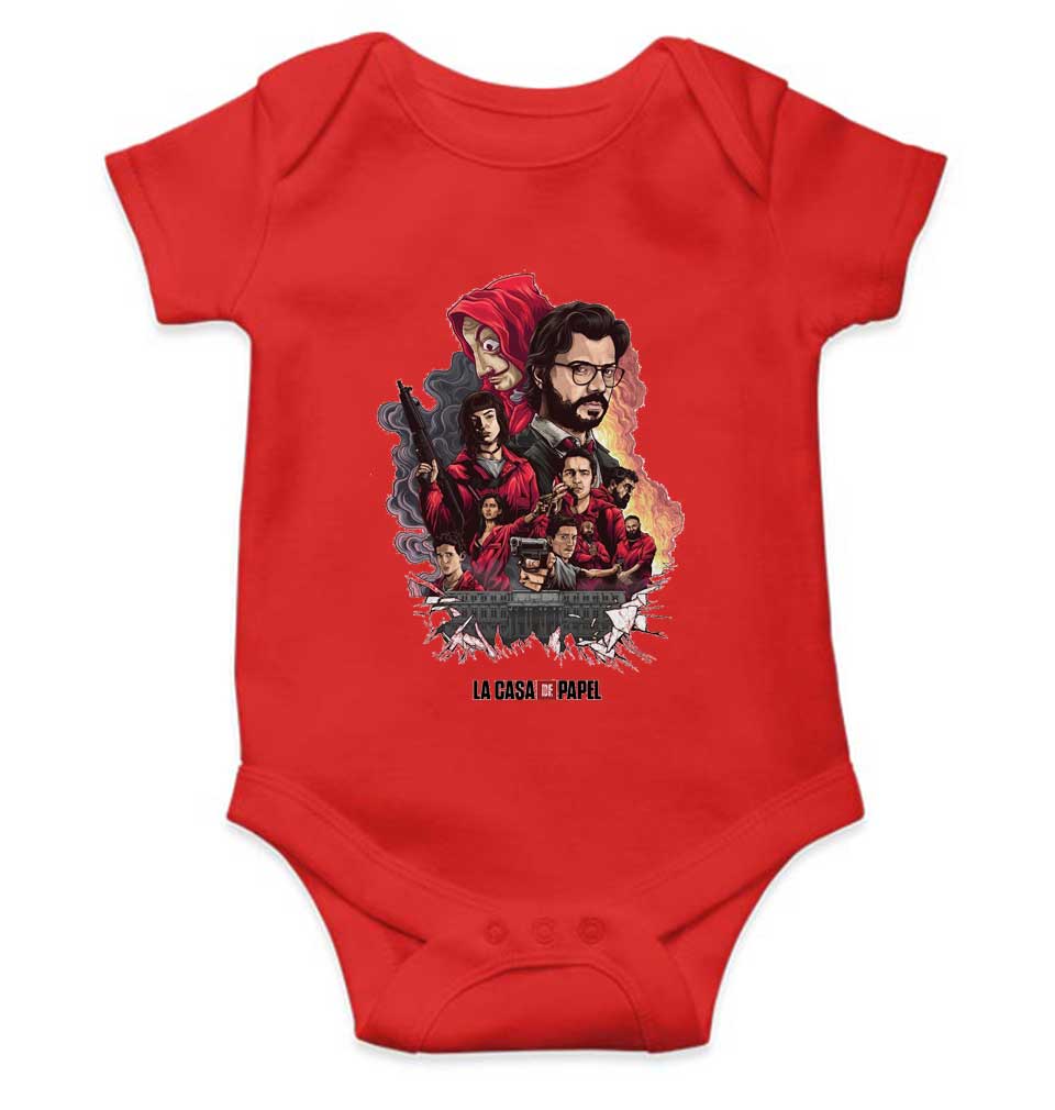 La Casa Da Papel Money Heist  Web Series Rompers for Baby Girl- FunkyTeesClub