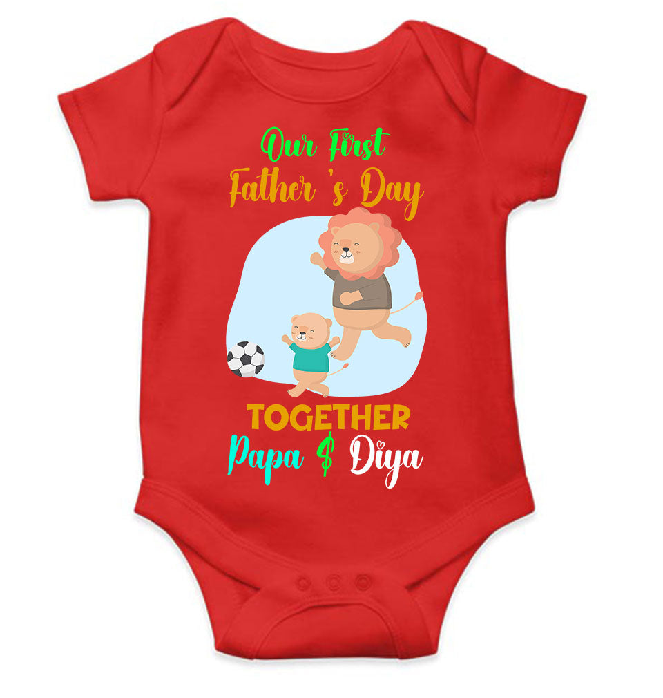 Custom Name Our First Father Day Rompers for Baby Girl- FunkyTeesClub