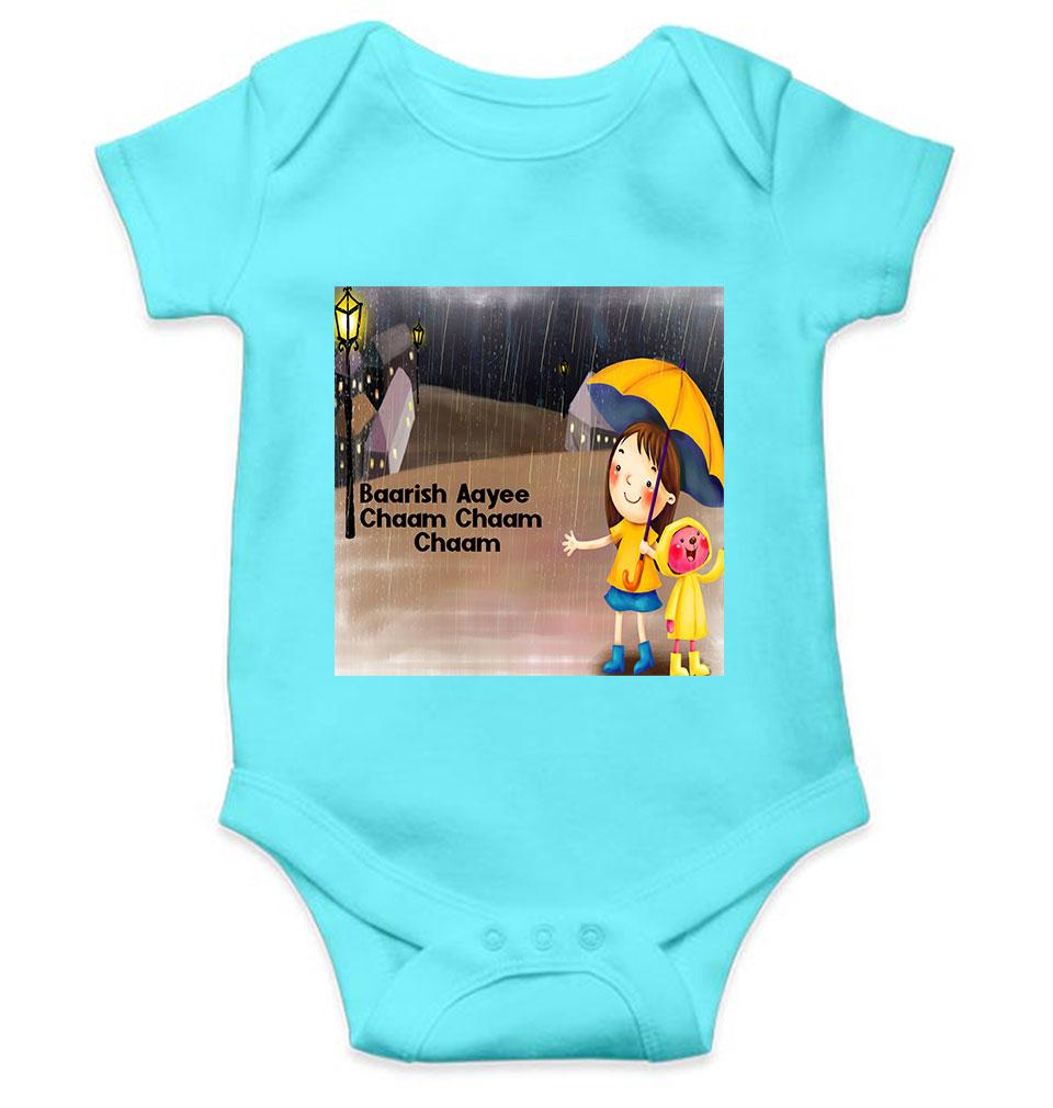 Barish Aayi Cham Cham Poem Rompers for Baby Boy- FunkyTeesClub