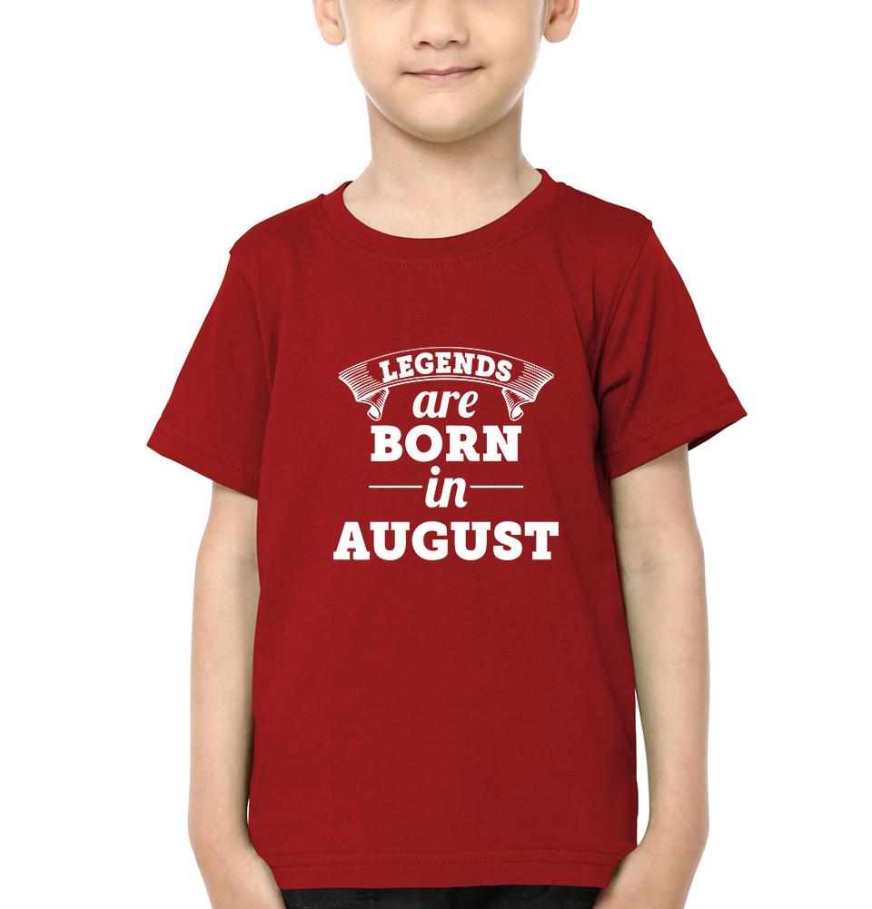 Legends are Born in August Half Sleeves T-Shirt for Boy-FunkyTeesClub