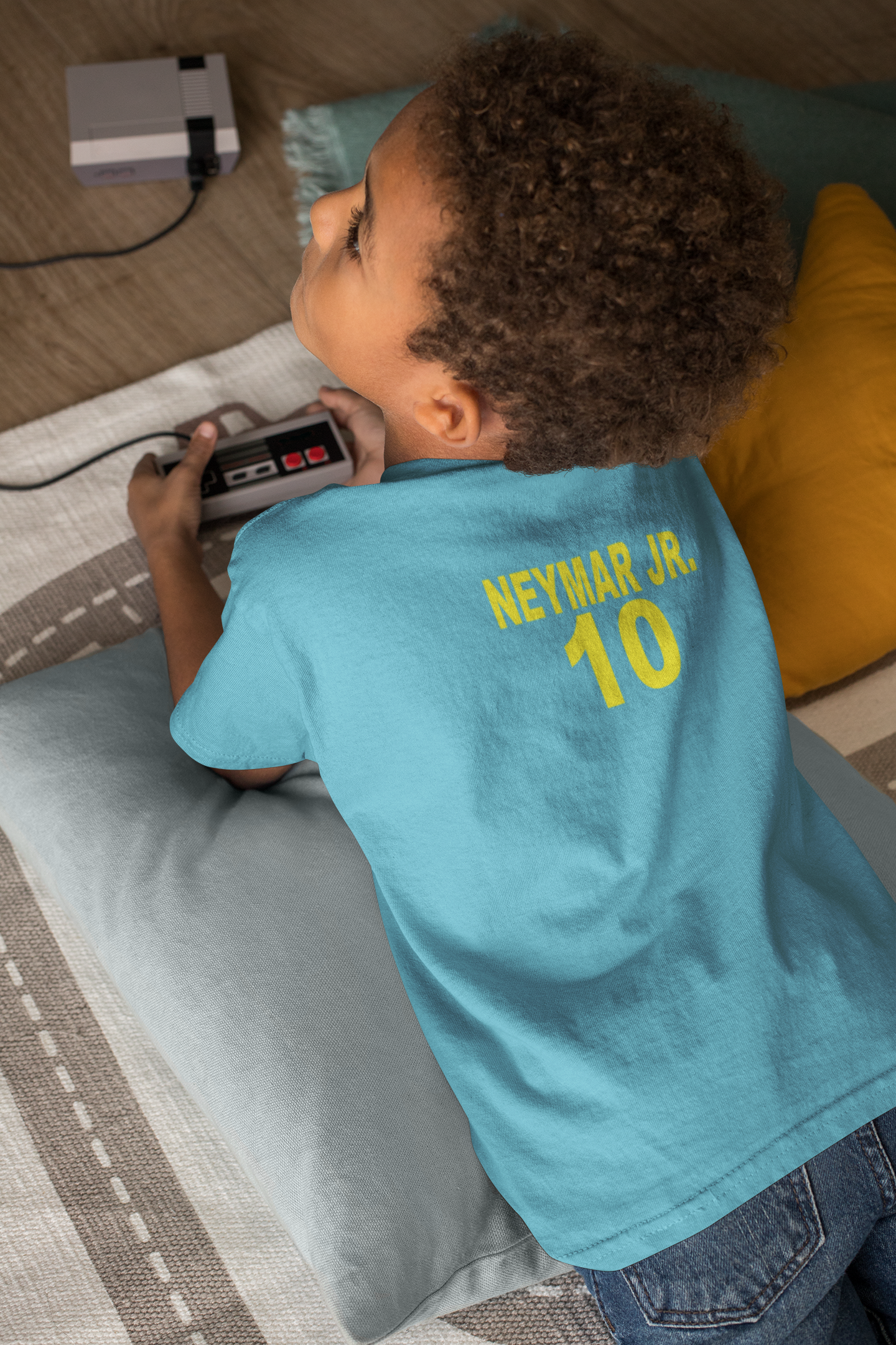 Neymar Jr 10 Half Sleeves T-Shirt for Boy-FunkyTeesClub